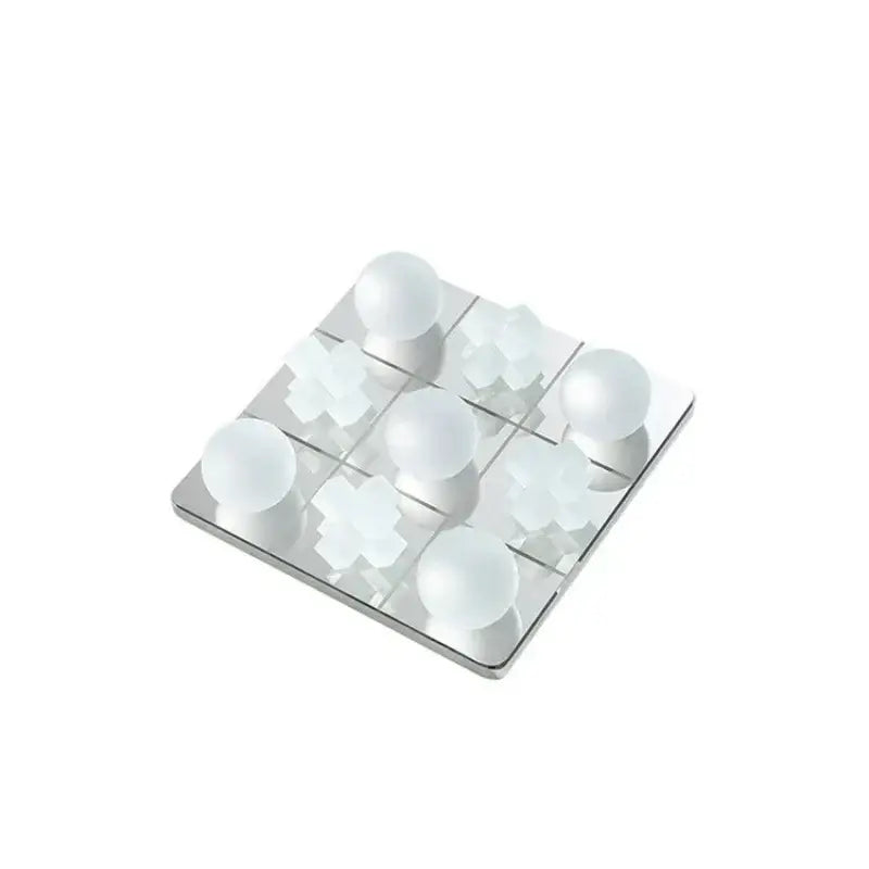 Modern frosted glass geometric tic tac toe set living room decor