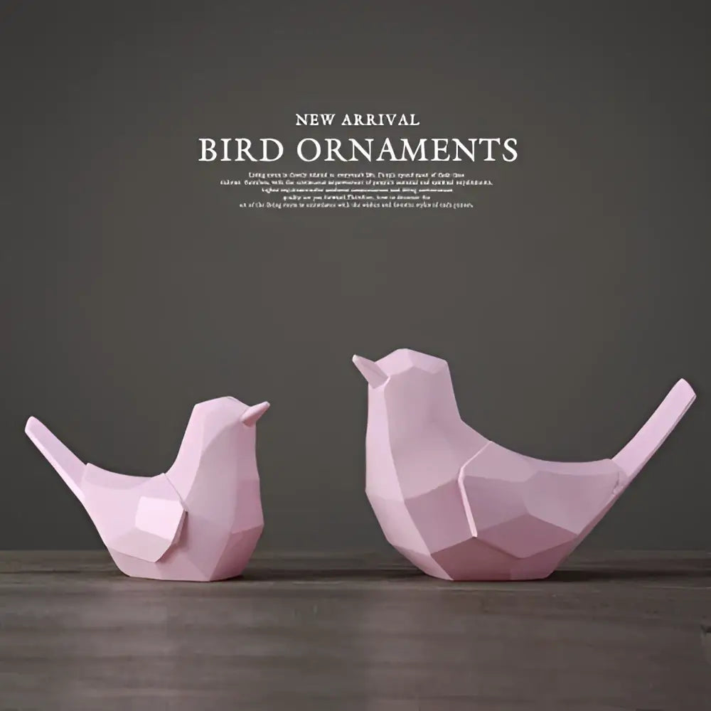 Modern geometric black couple birds resin figurines living room decor