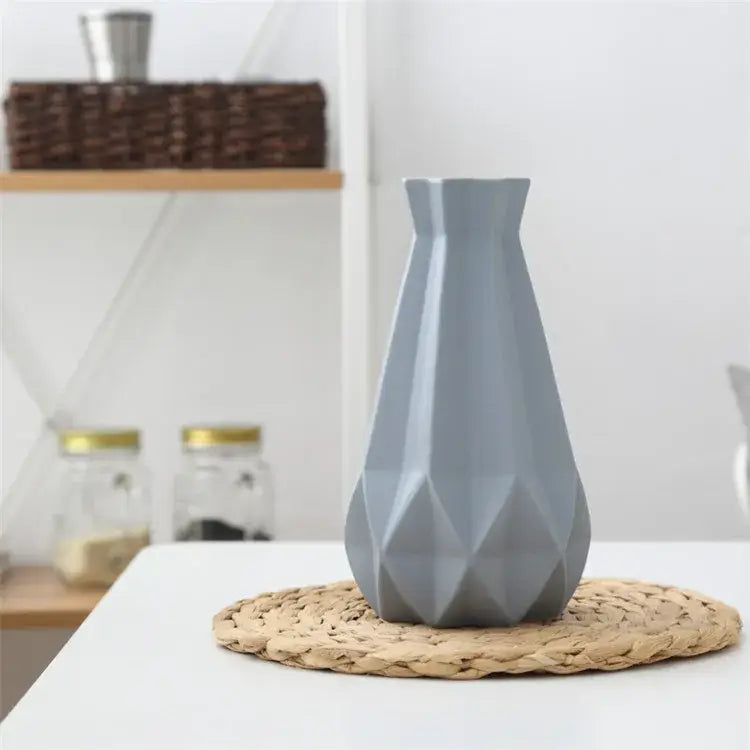 Modern geometric ceramic diamond vase set living room decor