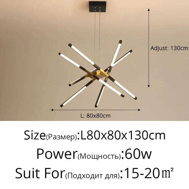 Modern geometric chrome & gold dimmable led ceiling light dining room