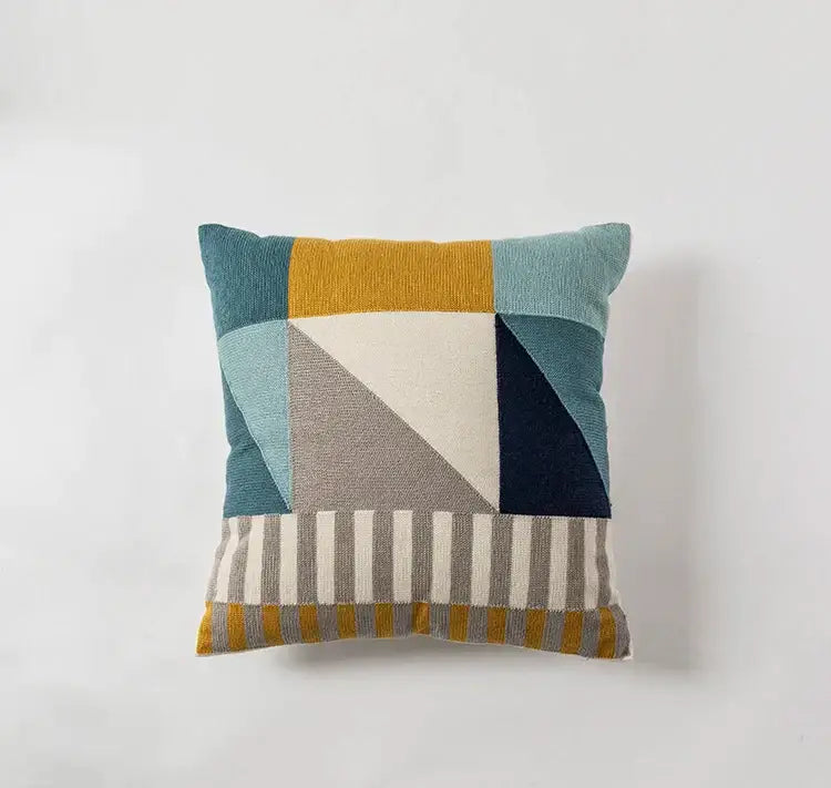 Modern geometric embroidery cushion cover set living room decor