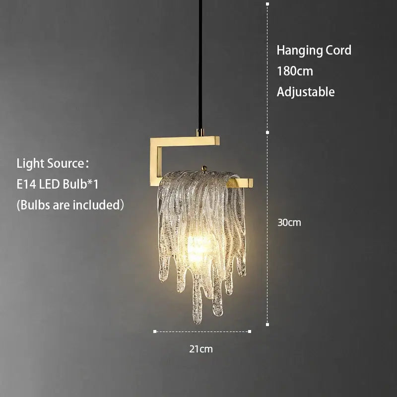 Modern geometric gold & clear crystal led ceiling chandelier bedroom