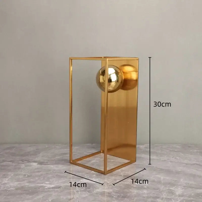 Modern geometric gold frame decorative figurines living room sculptures