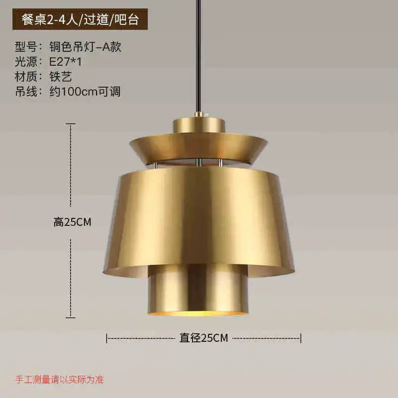 Modern geometric gold nordic chandelier for kitchen and living room