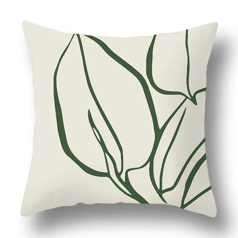 Modern geometric print green plants pillow cover 12 pack living room