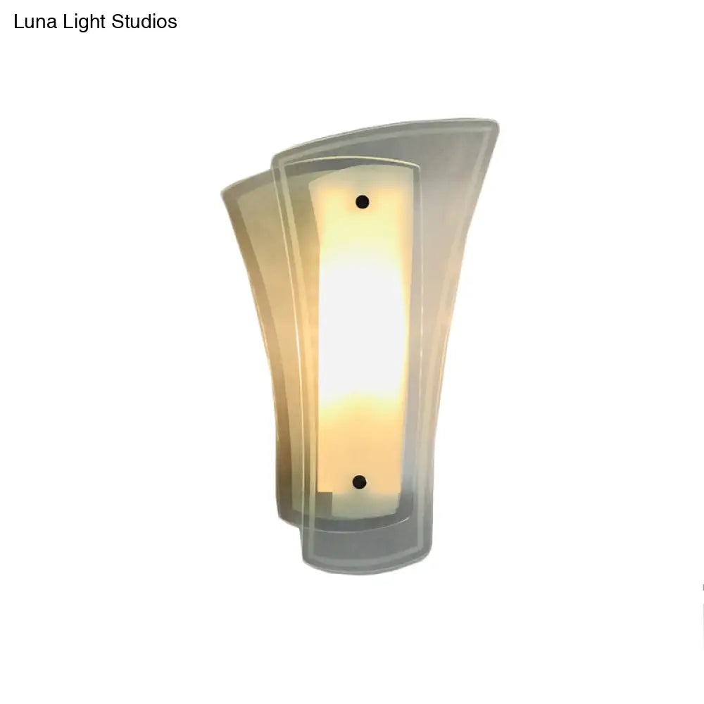 DecorBites™ Modern Geometric Wall Sconce - Clear Glass 1-Light Living Room Lamp