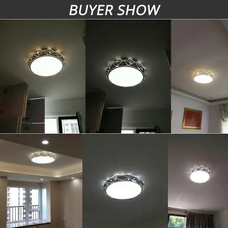 Modern geometric white dimmable iron chandelier lights bedroom