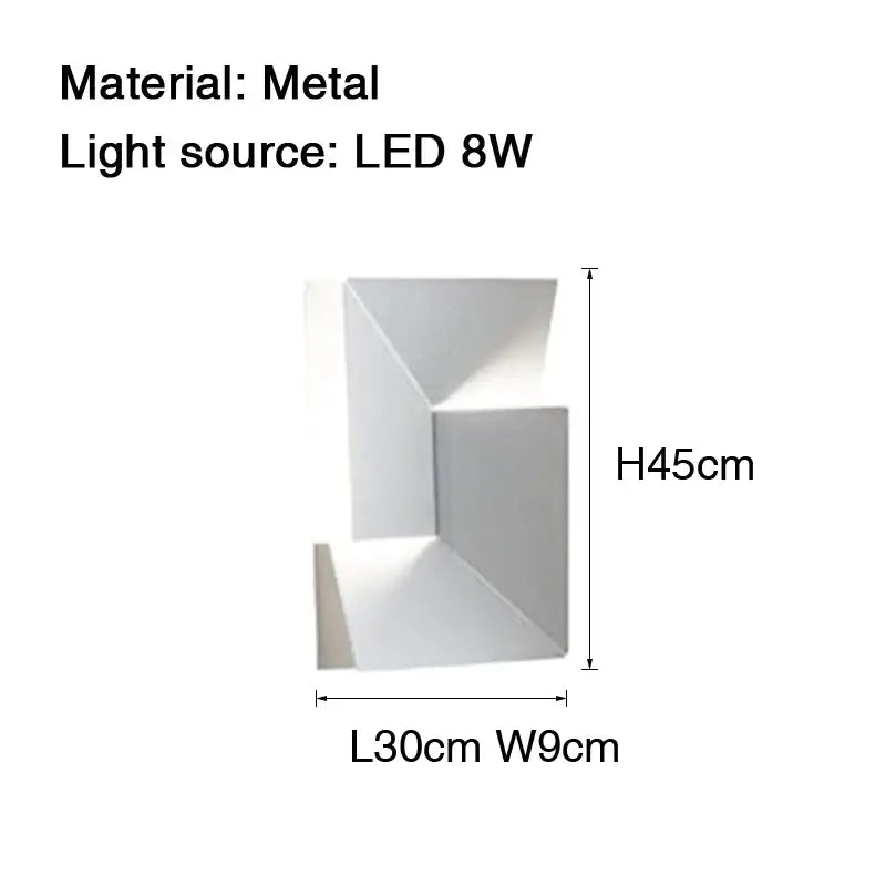 Modern geometric white grand sconce lamp bedroom wall light