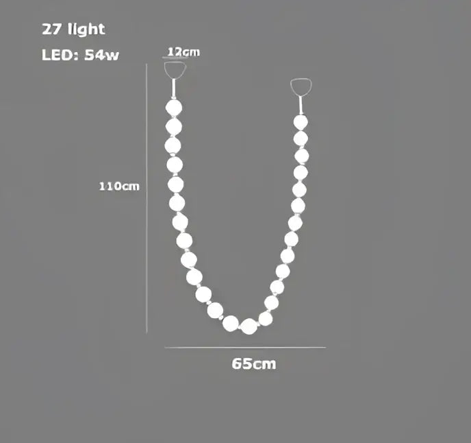 Modern glass gold pendant light living room bubble necklace