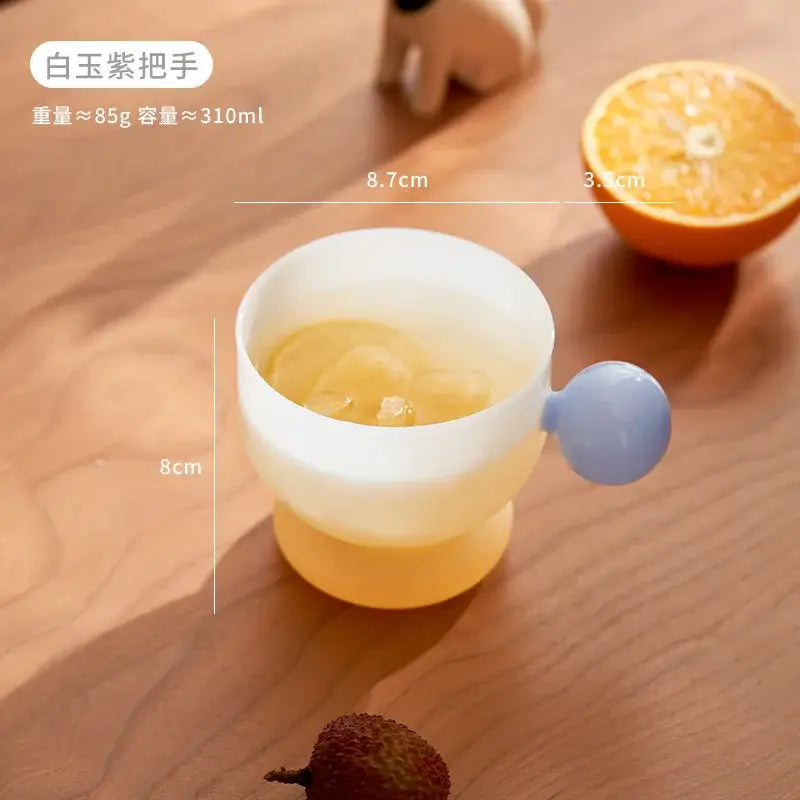Modern glass spherical handle coffee mug kitchen lemon decor cup