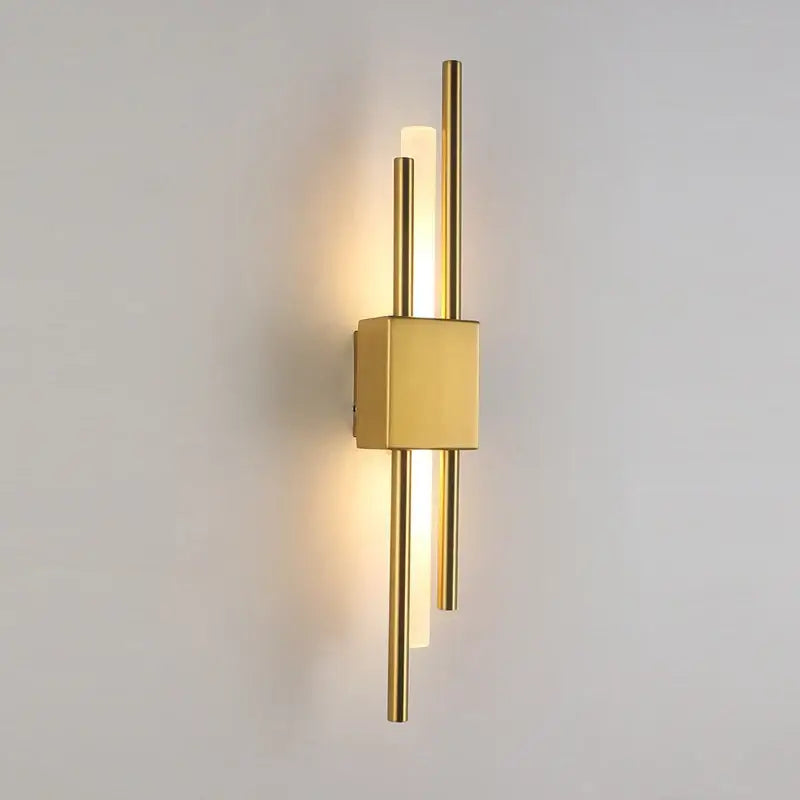 Modern gold acrylic pipe led wall lamp bedroom sconce