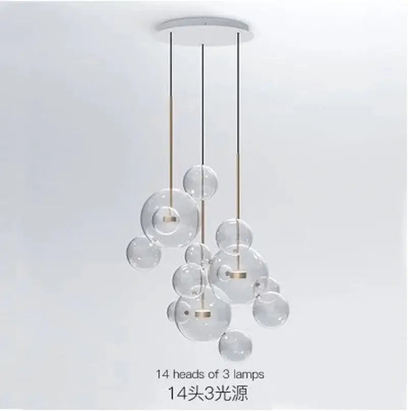 Modern gold and black glass chandelier living room pendant light