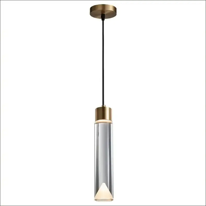 Modern gold and clear crystal copper pendant light for dining room