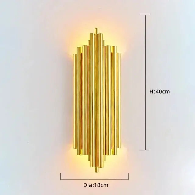Modern gold and glass led wall lamps for bedroom
