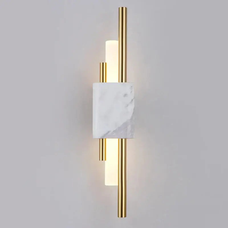 Modern gold and green marble wall lamp bedroom sconce