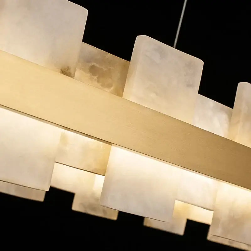 Modern gold and white marble bedroom chandelier led pendant lamp