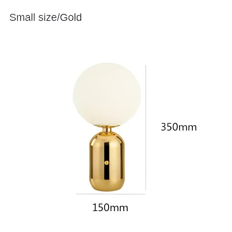 Modern gold & black decorbites glass ball led desk lamp bedroom light