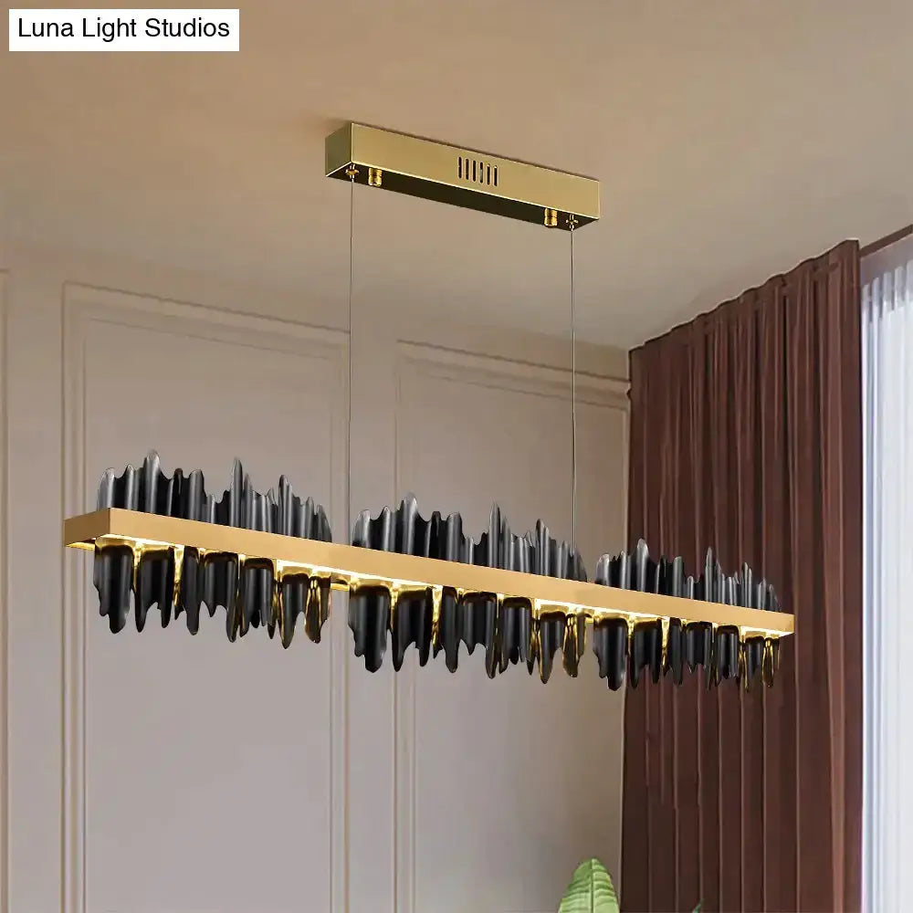 Modern gold & black iceberg led chandelier lighting dining room