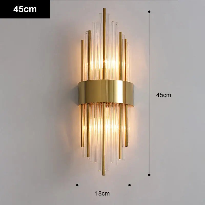 Modern gold & black stainless steel wall sconce living room light
