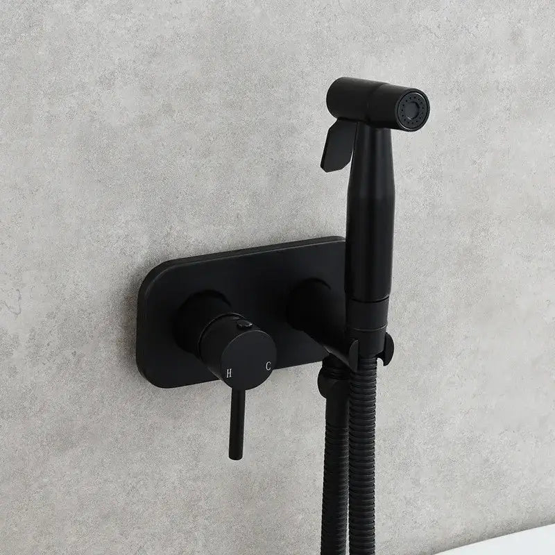Modern gold brass bidet sprayer set – bathroom hot and cold faucet