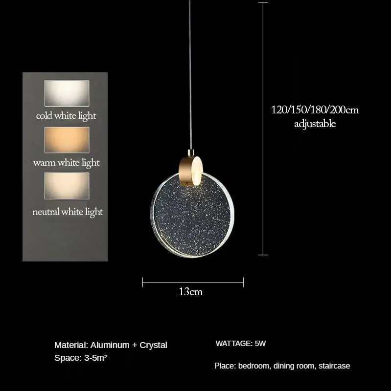 Modern gold bubble crystal pendant lights for living room