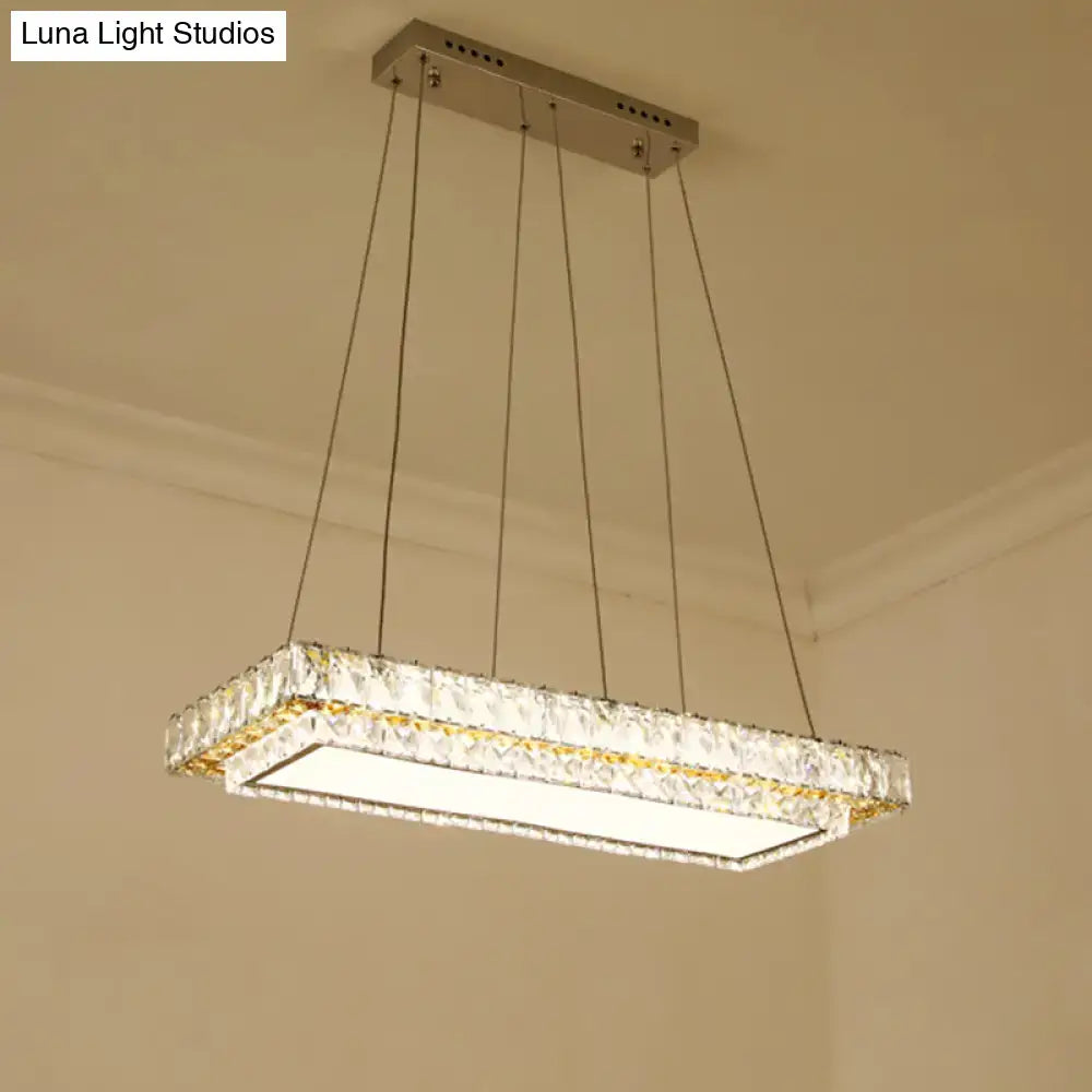 Modern gold clear crystal blocks chandelier dining room light