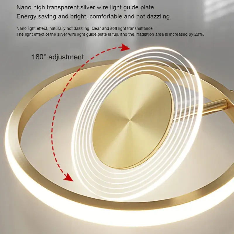 Modern gold concentric led ceiling light living room led