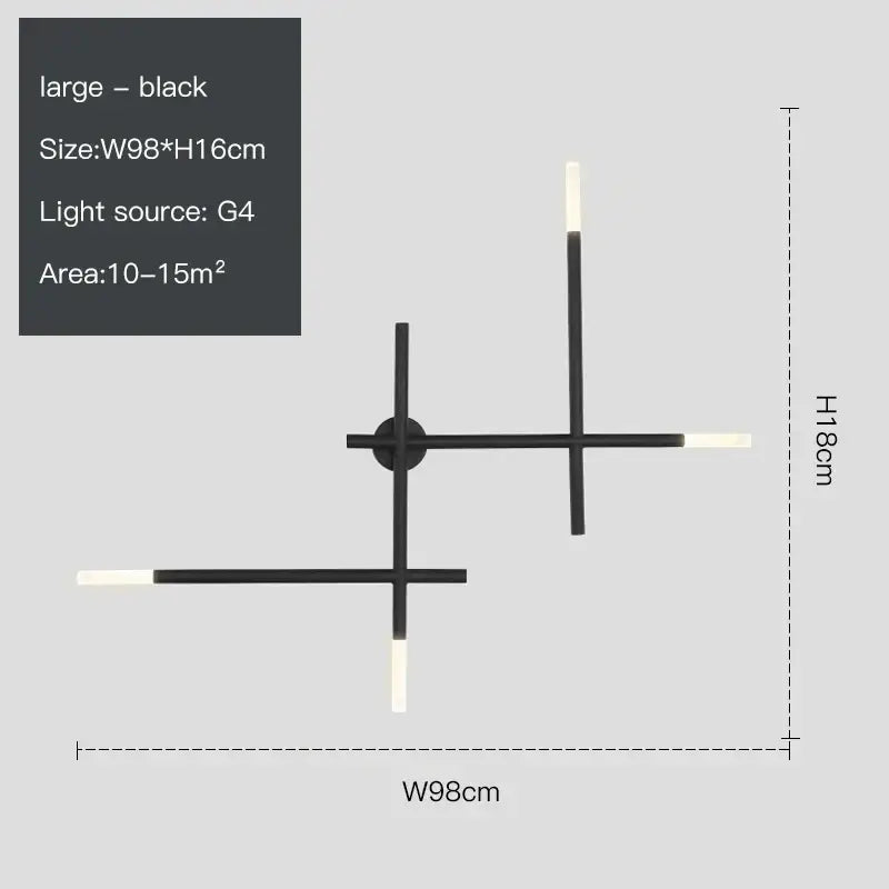 Modern gold cross-shaped wall lamp living room sconce
