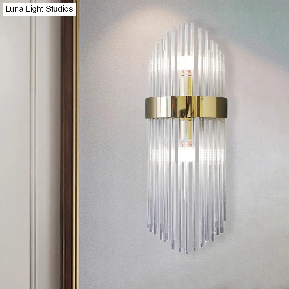 DecorBites™ Modern Gold Crystal 2-Light Layered Wall Lamp - Stylish Sconce for Living Room