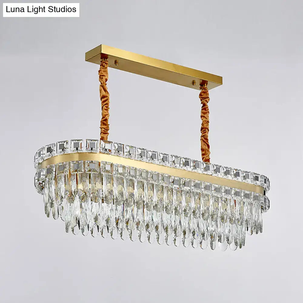 Modern gold crystal island light – kitchen dining room 110v-120v