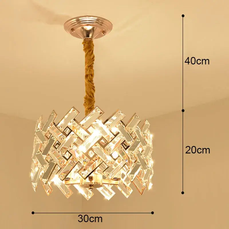 Modern gold crystal led ceiling chandelier for dining room
