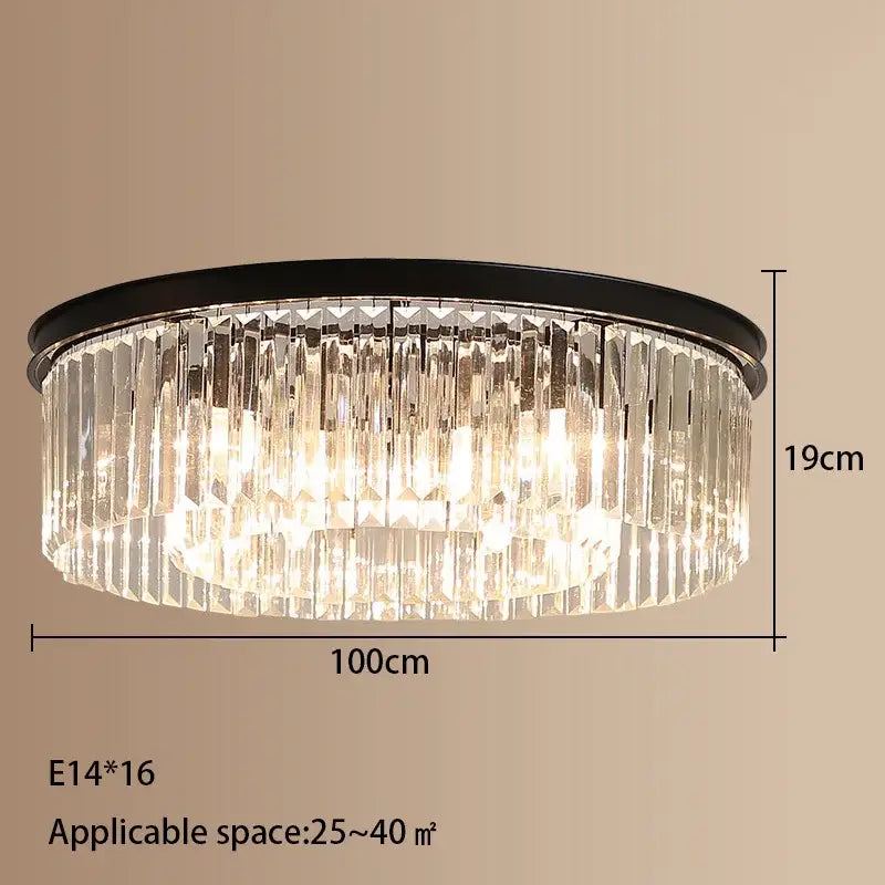 Modern gold crystal led ceiling chandelier for living room