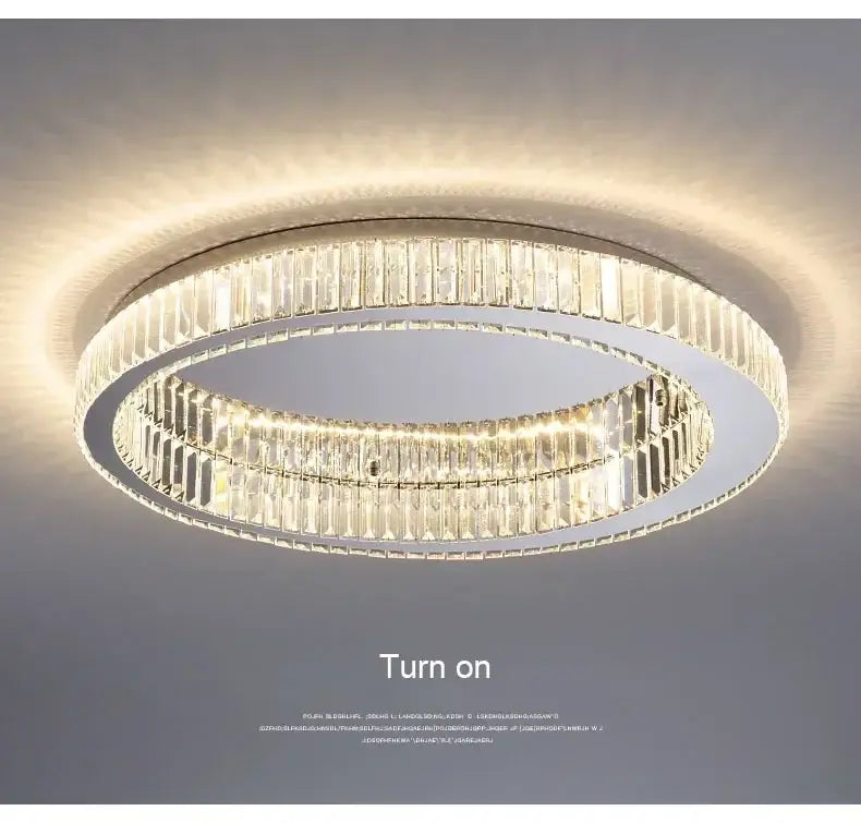 Modern gold crystal led ceiling chandelier – living room lighting