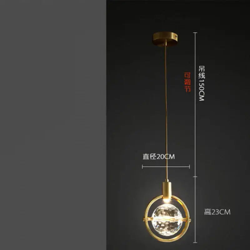Modern gold crystal led ceiling lamp dining room pendant lights