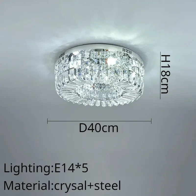 Modern gold crystal ring led ceiling lamp living room chandelier