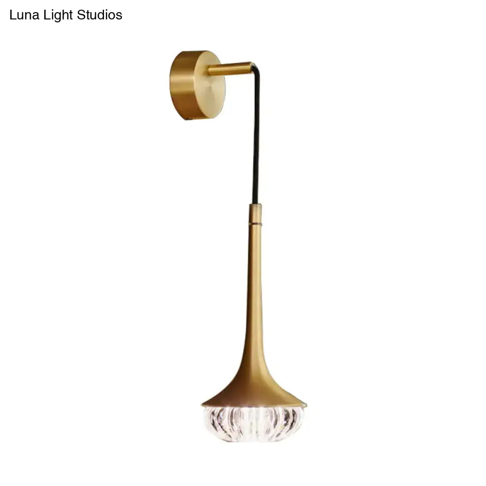 Modern gold crystal teardrop wall lamp bedroom led fixture
