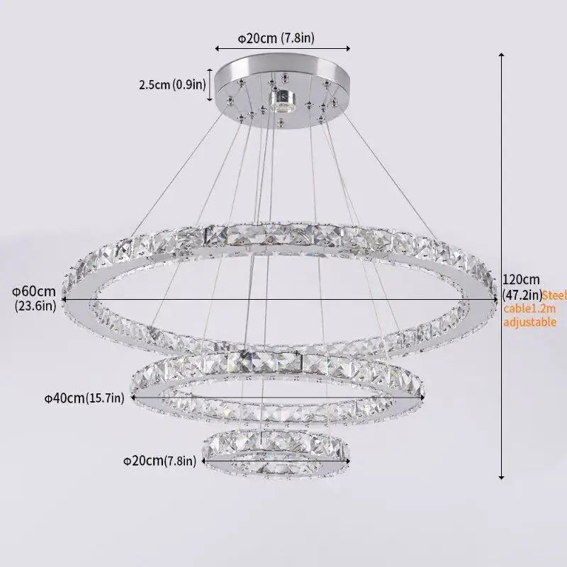 Modern gold crystal triangle chandelier for living room