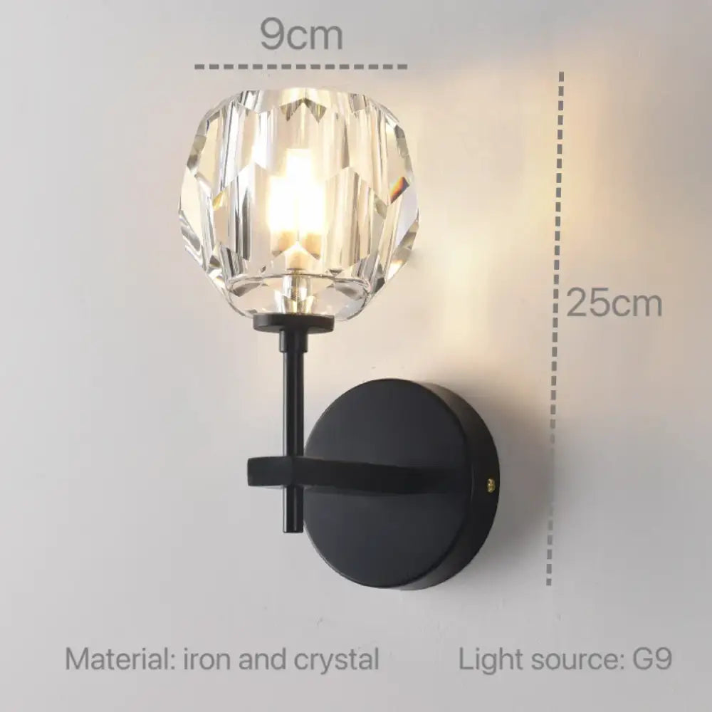 Modern gold crystal wall sconce bedroom led fixture