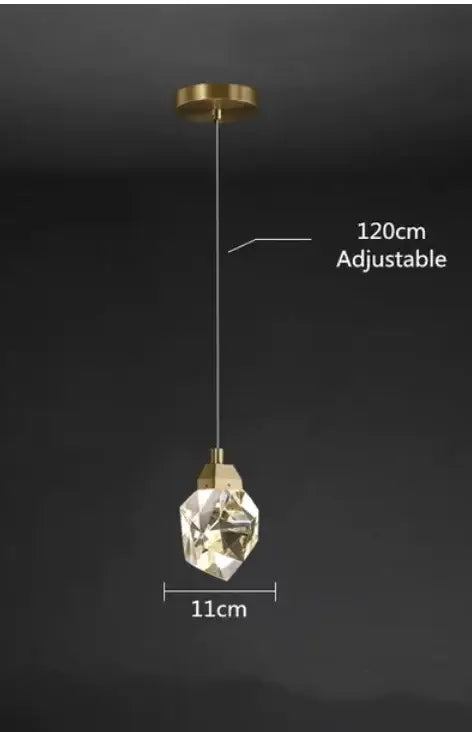 Modern gold crystal led ceiling light living room