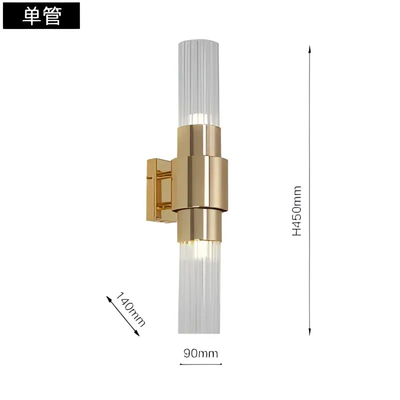 Modern gold iron glass lamps living room wall sconce