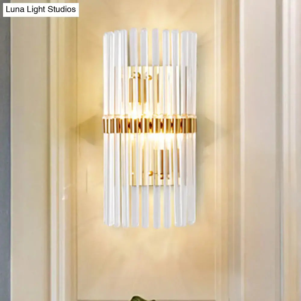 Modern gold finish clear crystal wall light living room sconce