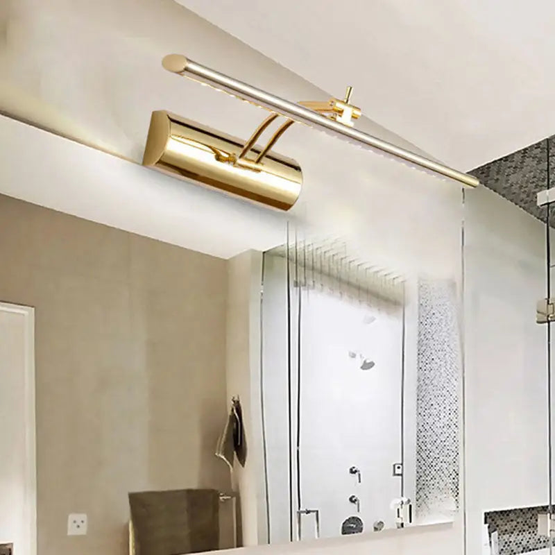 Modern gold finish metal led wall sconce bathroom picture light