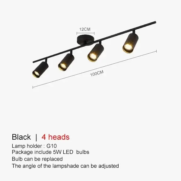 Modern gold four light adjustable led ceiling spotlight kitchen