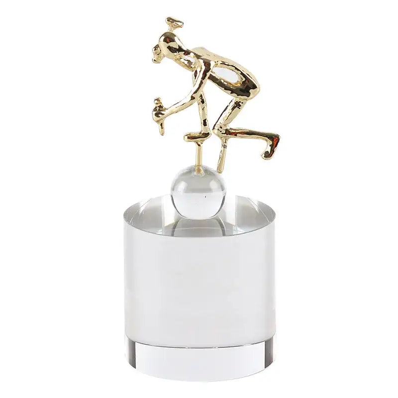 Modern gold geometric crystal sculpture living room worker figurine