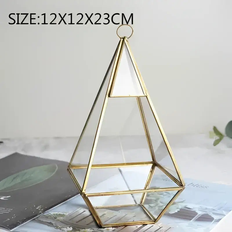 Modern gold geometric glass vase living room hanging terrarium