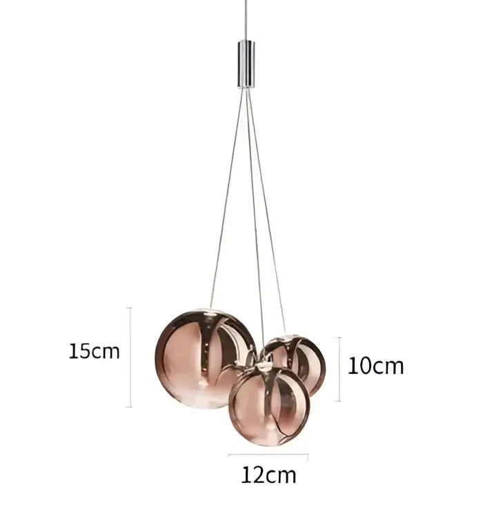 Modern gold glass ball pendant chandelier dining room light