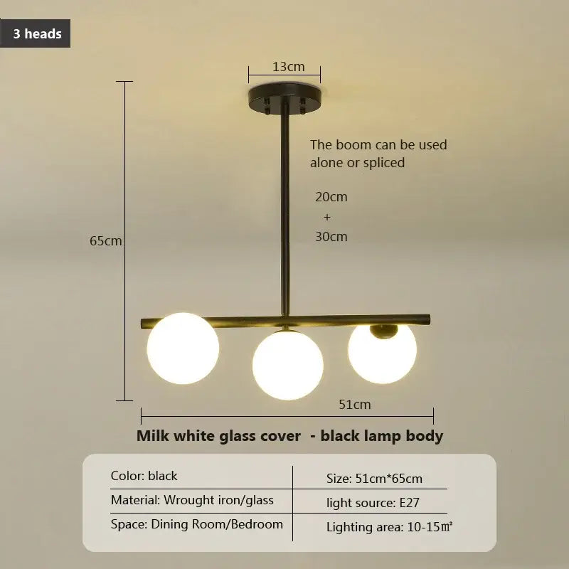 Modern gold glass balls chandelier for dining room