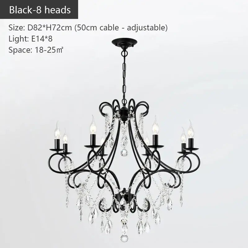Modern gold iron crystal chandelier dining room luxury light