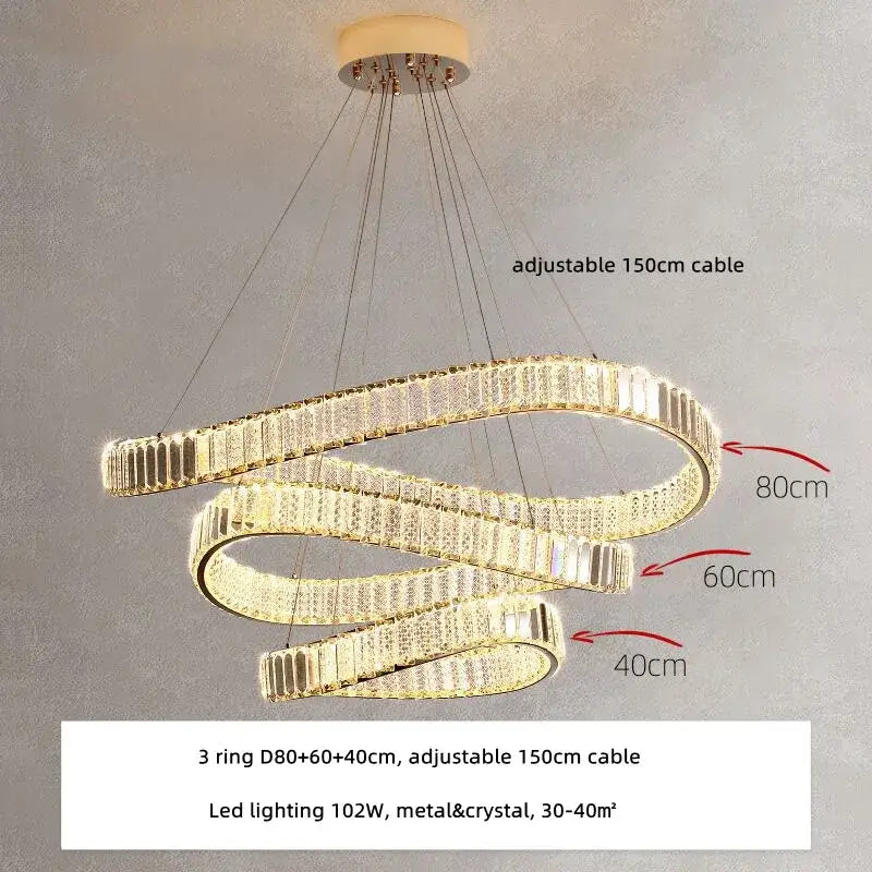 Modern gold irregular crystal led pendant chandelier for foyer