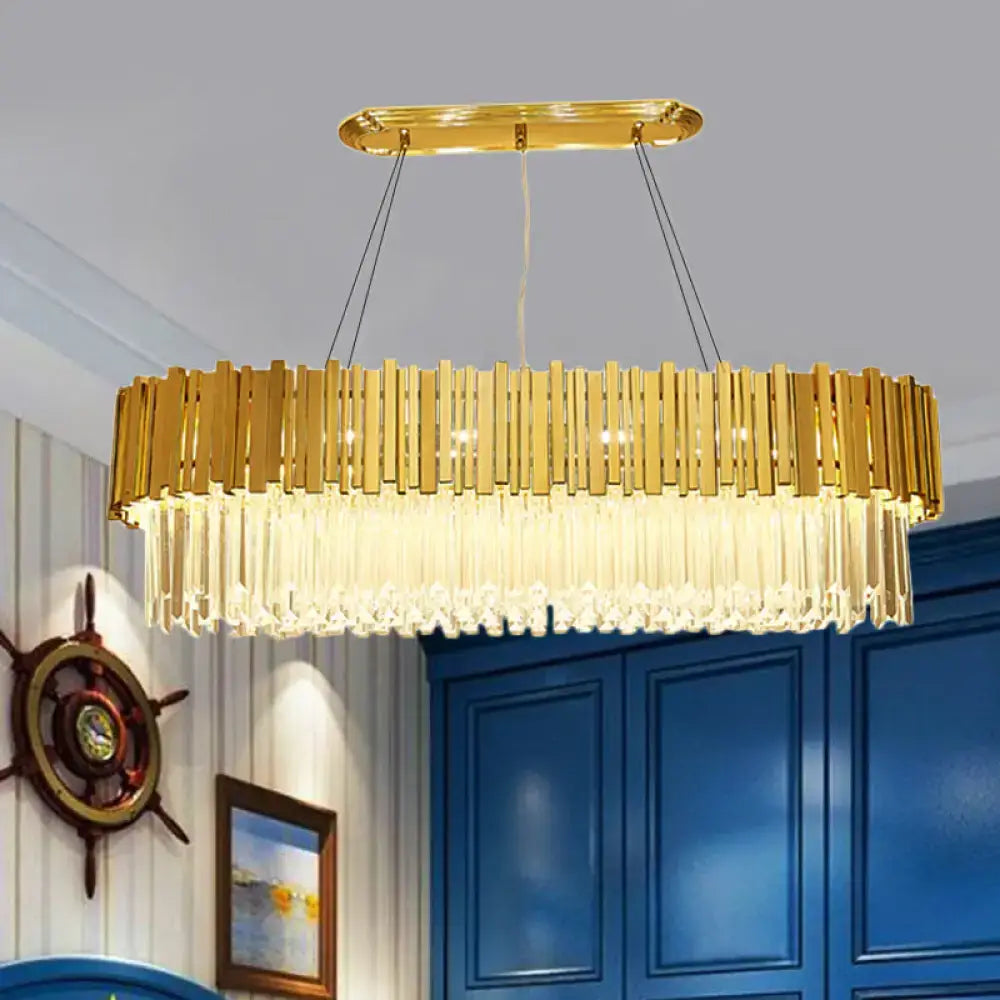 Modern gold layered metal chandelier dining room hanging light